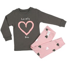 Maykids 童款愛心圖案30支棉長袖長褲套裝