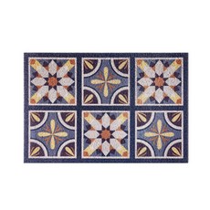 유니크 아트 패턴 도어매트, 블루