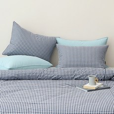 무드체크 순면 누빔베개커버