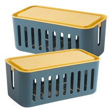 마켓플랜 비비드 휴대폰 거치 멀티탭 정리함, 2개, 그린믹스