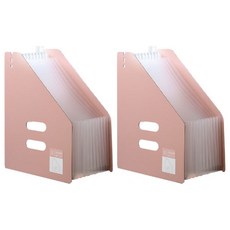 辦公室寬度可調節13格收納A4文件直式, 粉色的, 2個