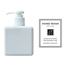 아루아 욕실 주방 디스펜서 일반펌프 250ml + 핸드워시 스티커 세트, 1세트, 화이트