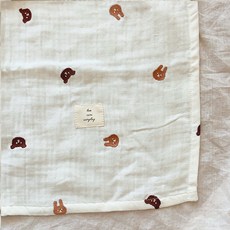 Ma lolotte 刺繡棉質毯, 兔子與熊款