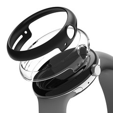Ringke PC 超薄硬殼智慧手錶保護殼, 透明, 霧面黑