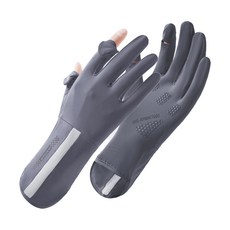 bebehome 涼感透氣冰絲防曬騎行手套 一字款, 深灰色
