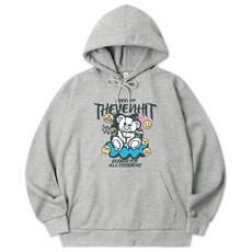 VENHIT 魔法小熊印花寬鬆棉質連帽T恤