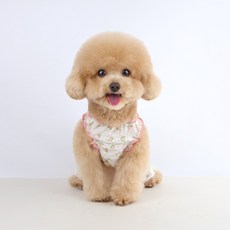 Grooming Dog 寵物牡丹波紋棉連身家居服, 1個, 粉紅色