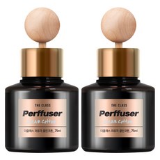 더클래스 퍼퓨저 차량용 방향제 75ml + 우드볼 스틱 + 논슬립 패드, 클린코튼, 2세트