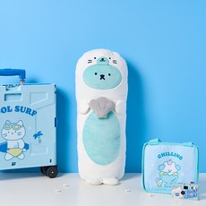 BUTTERSHOP 涼感夏日布質長抱枕 糖漿熊, 白色