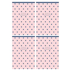 TOCTOC 可愛圓點便條信紙, 粉紅藍色, 4個