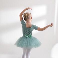 Bebeniz 女童蝴蝶結亮片蓬蓬裙短袖芭蕾舞衣