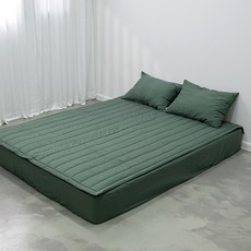 믹스앤매치 로이 고정밴딩 침대 패드, 미드나잇그린