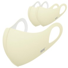 9FX 日常運動用透氣可水洗立體口罩, 奶油黃色, 3入