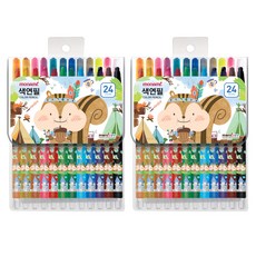 Monizoo 按動式彩色鉛筆 24色 藍色 2入組, 2個