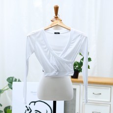 라라온 여성용 캐리 랩스타일 스판 긴팔티