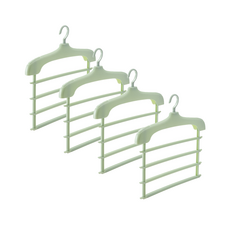 LUDENS 衣櫃整理用 簡約4層褲架 40.5 x 19.5 x 3 cm, 綠色, 4個