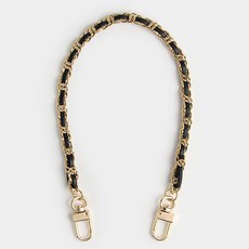 HAPPY BEARS 托特包鏈條裝飾皮革手柄, 1個, 黑色