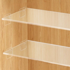 衣櫃黏貼式壓克力層架 + 墊片 6入組, 單一顏色, 1層