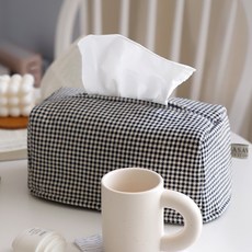 CASA VERDE 迷你格紋方形面紙套 基本款, 黑色