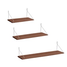 現代臥室壁架 3入組, 棕色, 1層