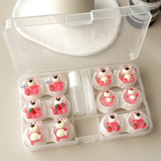 특별한상점 요일별 6개 귀여운 콘택트렌즈 케이스 흡착봉 집게 세트, D, 1세트