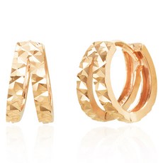 SEMI JEWELRY 女性用 14K 切割環 單觸式耳環 小切割 + 購物袋