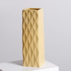 鬆餅格紋花瓶, 黃色