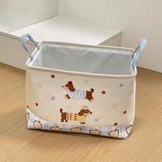 soonZAM 可愛可折疊大容量洗衣籃 方形, 蘋果小狗