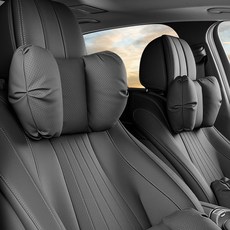 지엠지모터스 차량용 헤드레스트 목쿠션, 2개, 블랙