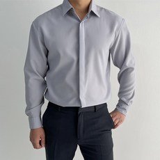 Meositta 男款 Oversize 隱藏式鈕扣標準襯衫