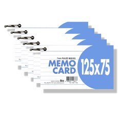 ibis 125x75 備忘卡, 5個, 混色, 90張