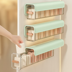 그뤠잇라이프 모던 무타공 벽걸이 속옷 양말 정리함, 민트, 3개