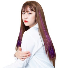 GABAL WITH 按扣夾亮粉接髮片 挑染髮片, 粉紅色, 3個