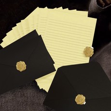 From&To 信紙 10張 + 信封 3個 + 封蠟貼紙 3張 套組 FL1001-4, 混合顏色, 1套