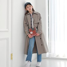 女童鑲邊風衣 J6509