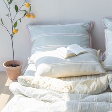 現代直線條莫代爾棉薄被, 黃色