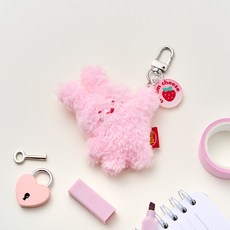 버터 모던하우스 버터샵 대롱대롱 미니 스크래빗 키링, PINK, 1개, 7cm