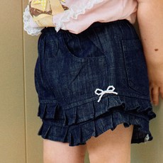 Firstblue 女童荷葉邊牛仔短褲