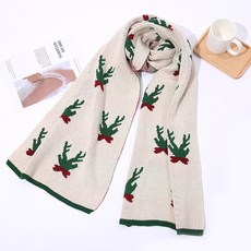 여성용 어반플렉스 크리스마스 자카르 니트 머플러