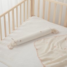 AiRabbit 嬰幼兒用純棉長抱枕 含枕芯 糖果造型, 雛菊刺繡