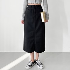 jalbba jean 女性透氣後開衩棉質長裙