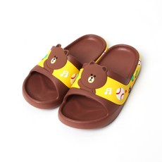 LINE FRIENDS 棕色旋律拖鞋兒童