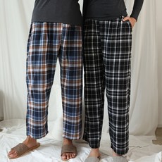테라우드 클래식 면 기모 체크 파자마 바지 E타입 2종 세트
