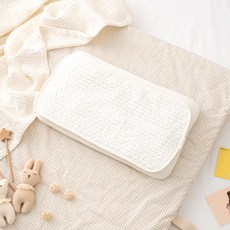 Malolotte 幼兒用覆蓋純棉人造絲汗枕墊, 象牙白色