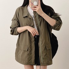밀키버터 여성용 아방핏 하프넥 야상 점퍼 MB2288