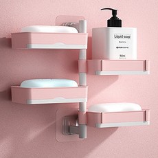 PEONIST 排水集水盤盥洗用品4層浴室層架, 粉白色, 1個