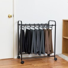 CASAMARU LUA 1層褲子衣架+褲子衣架 15入組, 黑色（衣架）