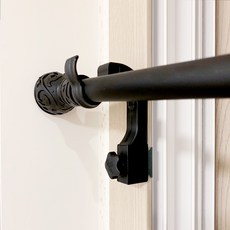 감성다는남자 판다그램 못 없이 다는 커튼봉걸이 2p + 커튼봉 세트, 블랙