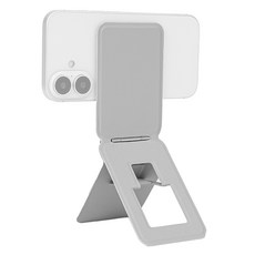 SPACE SHIELD MagSafe Snap-fit 三腳架 折疊式口袋手機三角支架, MagSafe Snap-fit 磁吸三腳架口袋型支架, 1個, 神秘銀