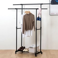 Saenghwalgongsik 高度可調移動式2層衣架, 黑色